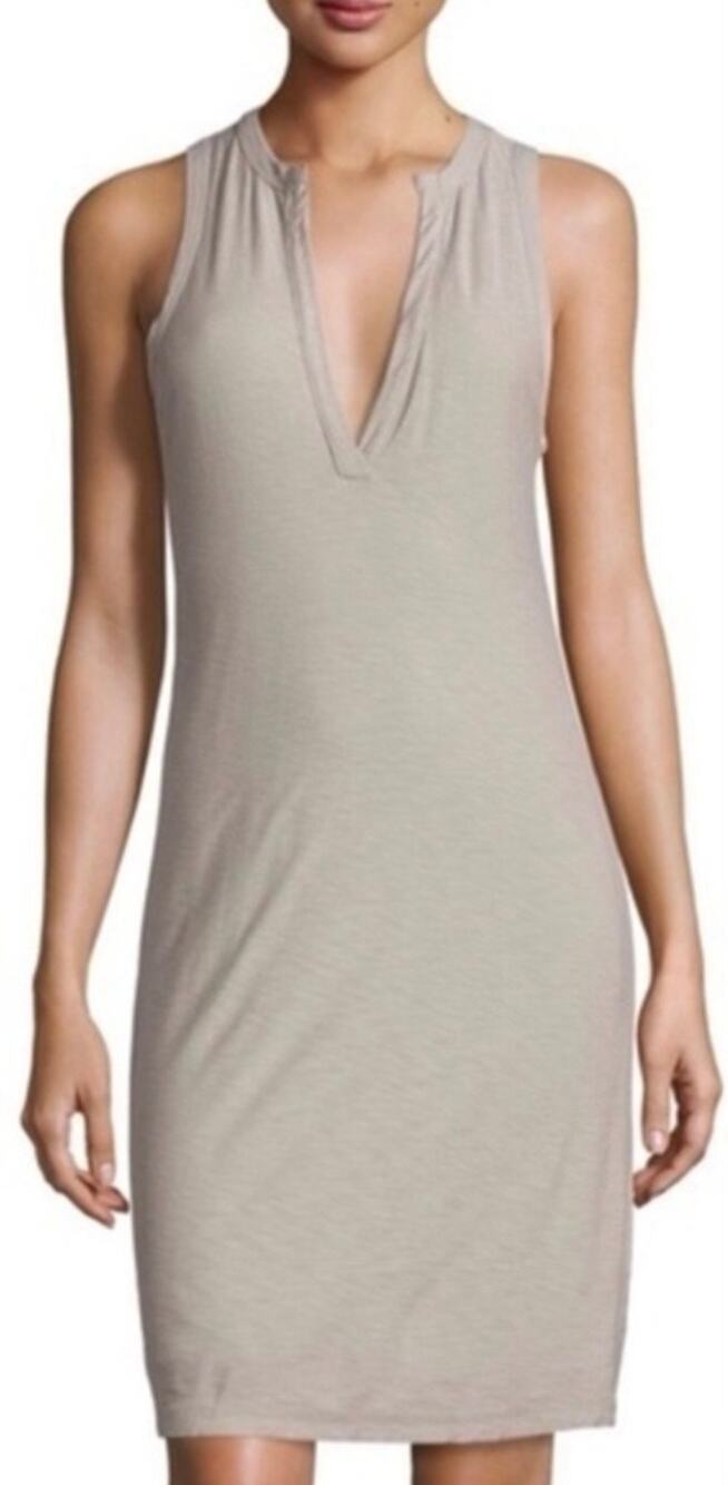 James Peres Open Henley Tunic Tank Dress Women's Gray Size 1 Small